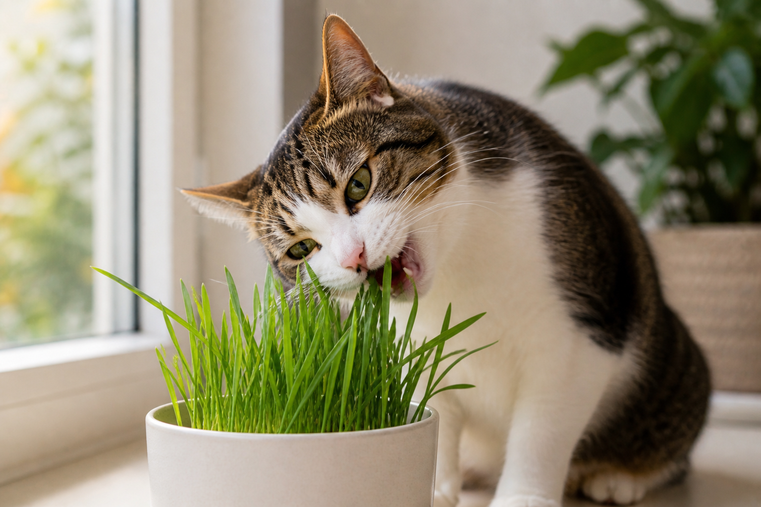 Why do cats eat grass?