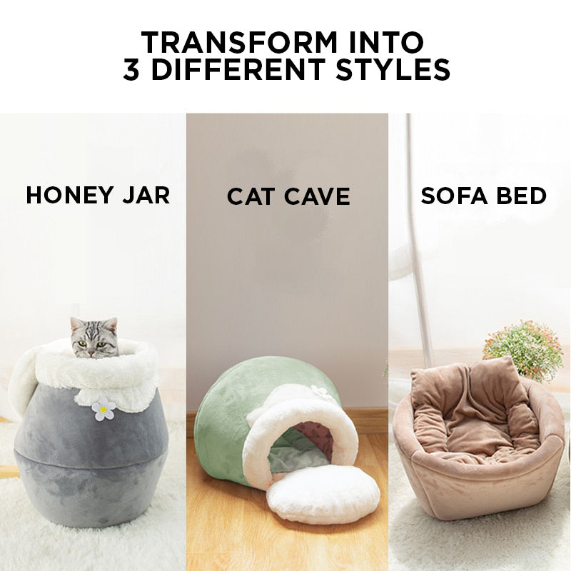 3-in-1 Honey Jar Cat Cave