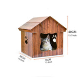 Foldable Pet House with Scratch Board