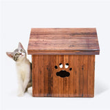 Foldable Pet House with Scratch Board