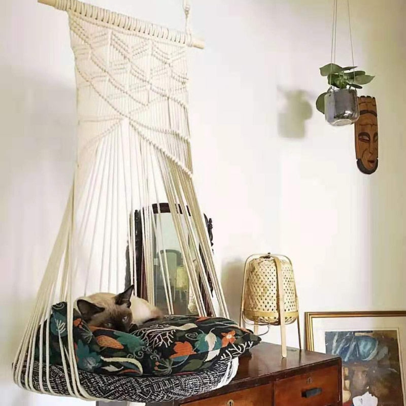 Handmade Boho Style Cat Swing