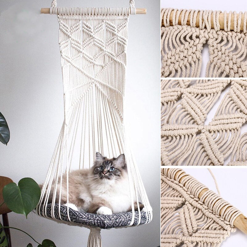 Handmade Boho Style Cat Swing