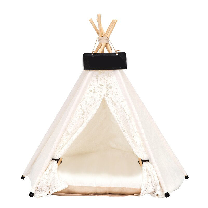 Linen Teepee Pet Tent