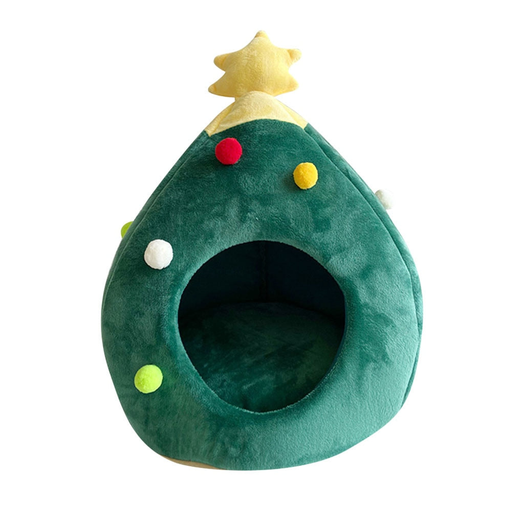 Winter Warm Christmas Cat Tent