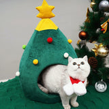 Winter Warm Christmas Cat Tent